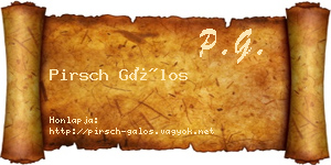 Pirsch Gálos névjegykártya